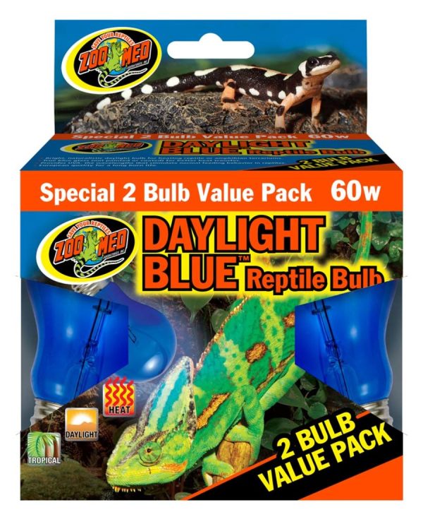 Zoo Med Daylight Blue Reptile Bulb Blue 1ea 60 W, 2 pk Cheap