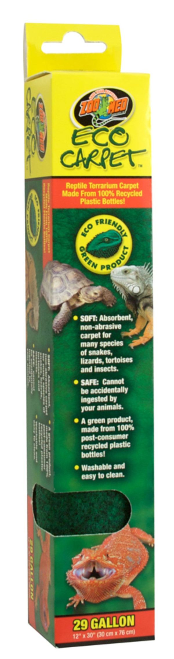 Zoo Med Eco Carpet Reptile Terrarium Carpet Green 1ea 29 gal, 12in X 30in Discount