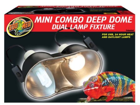 Zoo Med Mini Combo Deep Dome Lamp Fixture Black 1ea For Sale