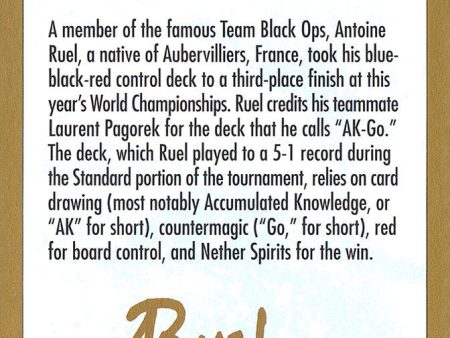 Antoine Ruel Bio [World Championship Decks 2001] Online