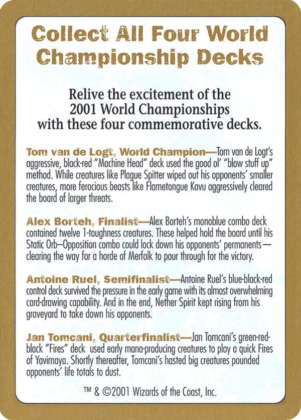 2001 World Championships Ad [World Championship Decks 2001] Online now