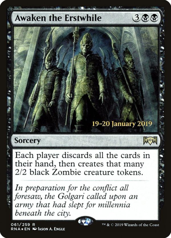 Awaken the Erstwhile [Ravnica Allegiance Prerelease Promos] For Sale