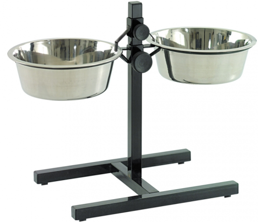 STAND H-FOOT WITH BOWLS BLACK Cheap